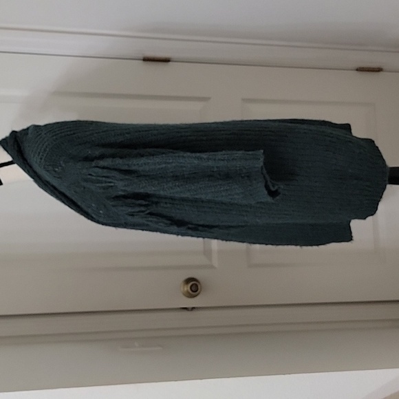 for Anthropologie Size OS Mottled Green Stevie Fringed Knit Kimono, EUC - Picture 3 of 13